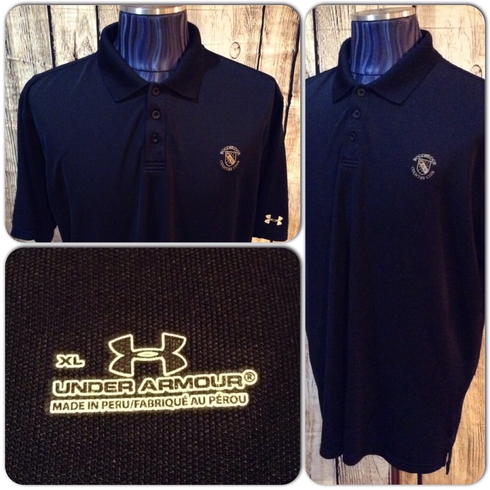 Under Armour Polo Rugby Men S XL Solid Black H1-94